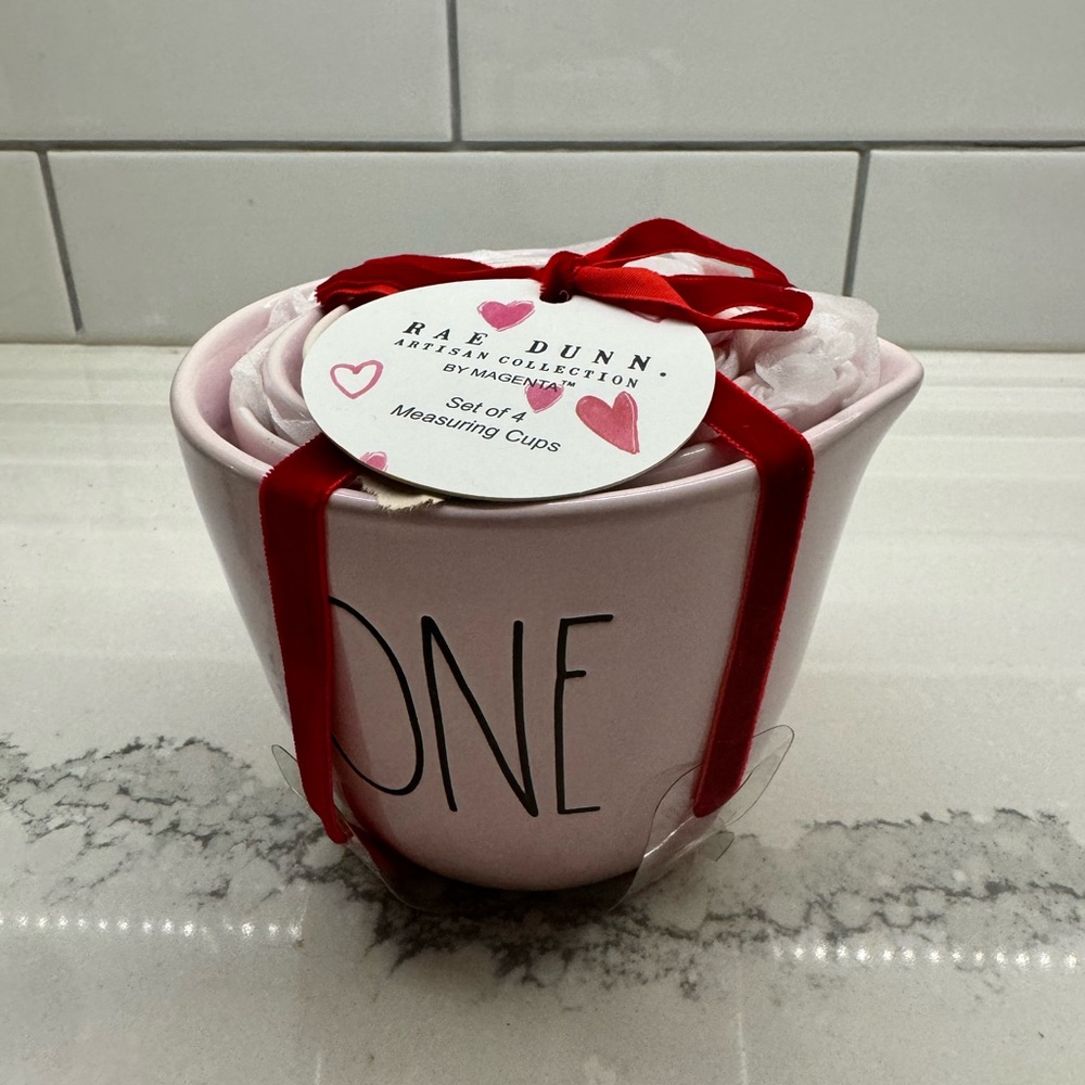 Rae Dunn - pink heart measuring cups